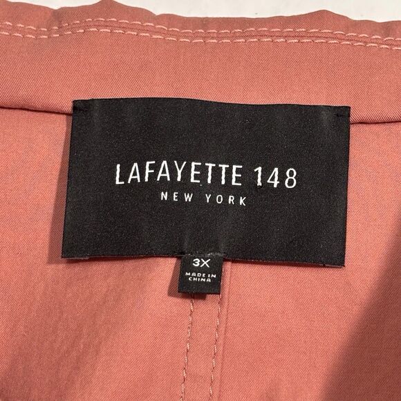 Lafayette 148 Top Button Up Long Sleeve Salmon READ Size 3X Layering Shacket - Picture 10 of 11